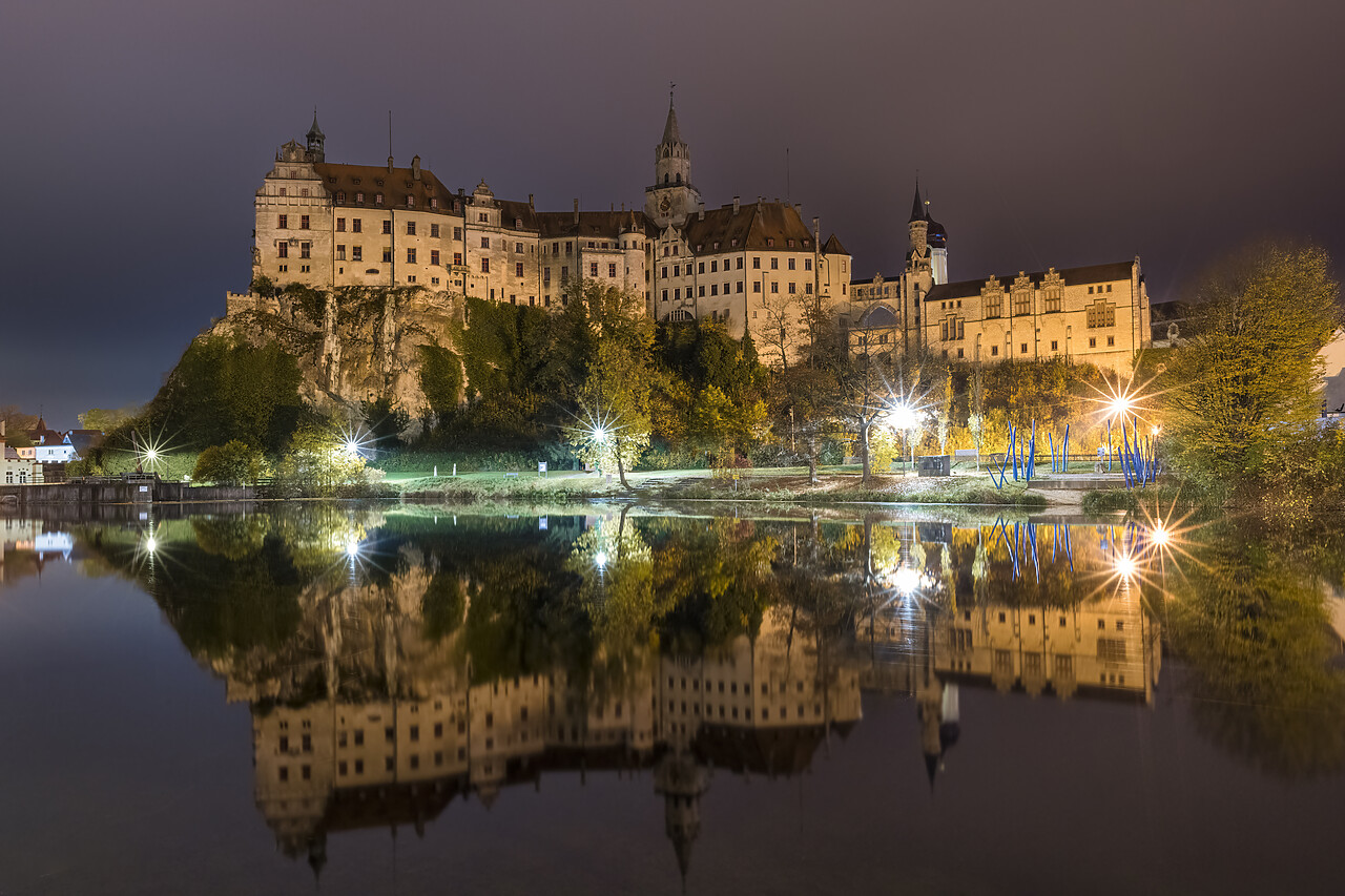 #220617-1 - Sigmaringen Castle at Night, Baden-Wurttemberg, Germany