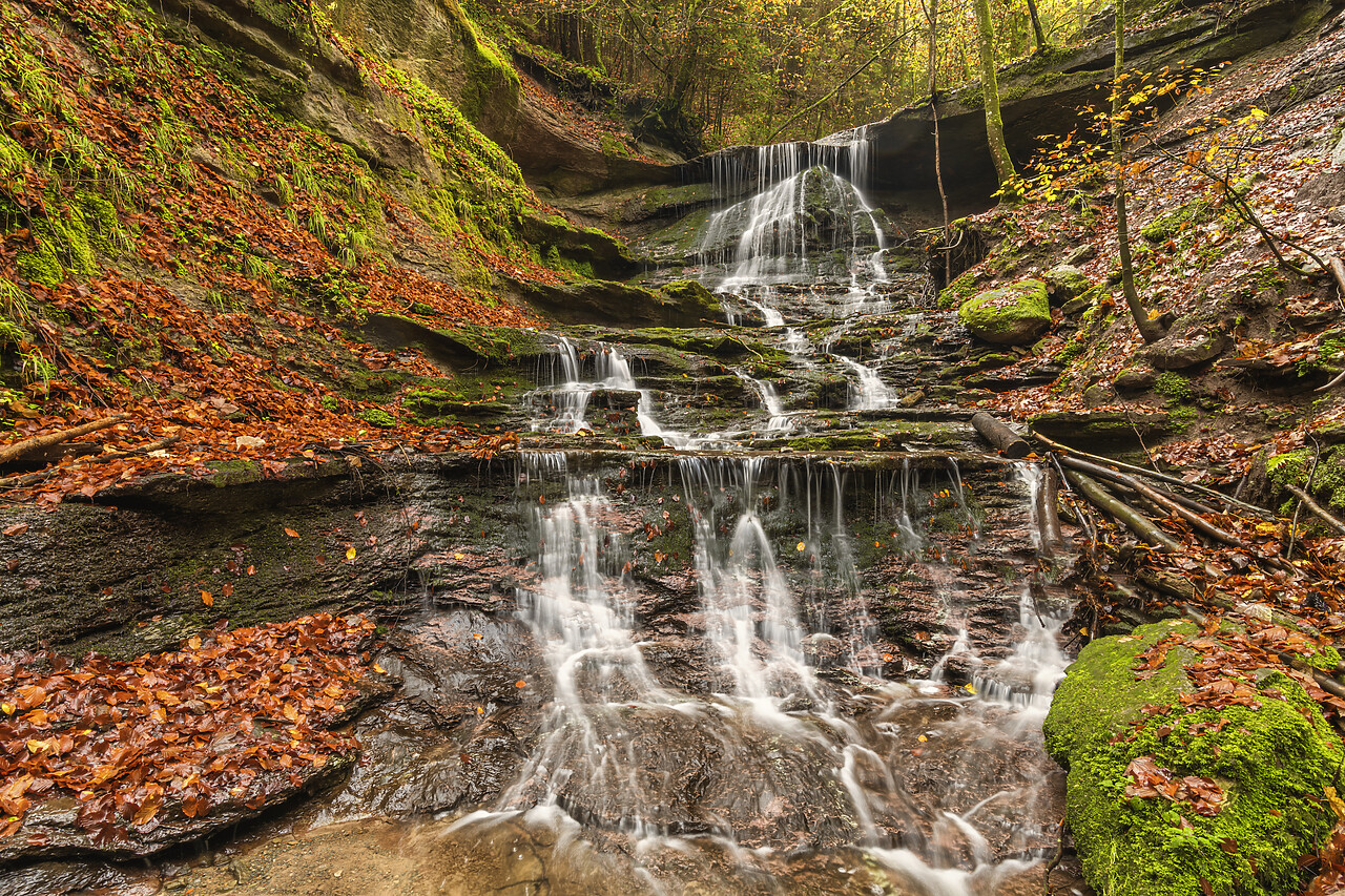 #220648-1 - Hinterer Waterfall in Autumn, HÃ¶rschbach, Murrhardt, Baden-WÃ¼rttemberg, Germany