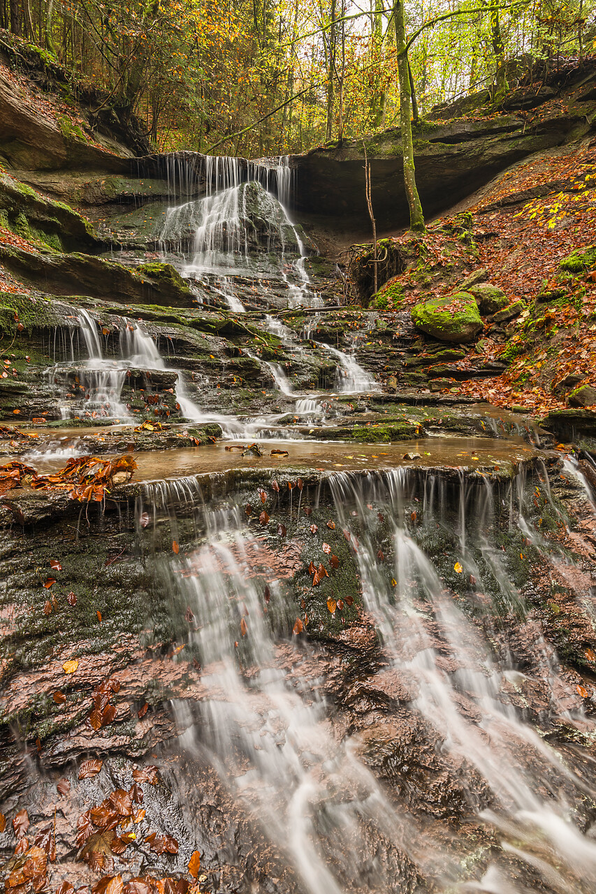 #220649-1 - Hinterer Waterfall in Autumn, HÃ¶rschbach, Murrhardt, Baden-WÃ¼rttemberg, Germany