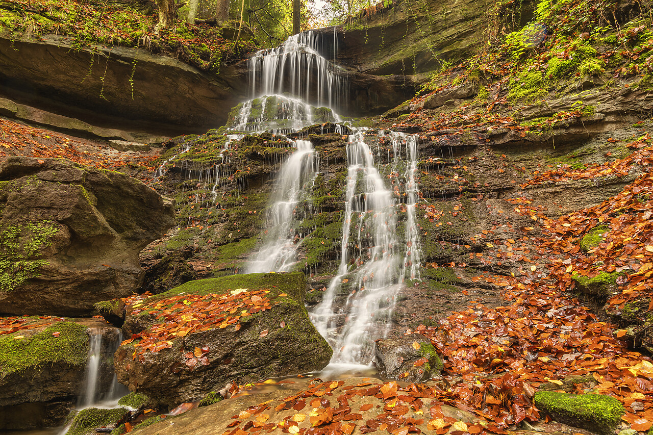 #220650-1 - Hinterer Waterfall in Autumn, HÃ¶rschbach, Murrhardt, Baden-WÃ¼rttemberg, Germany