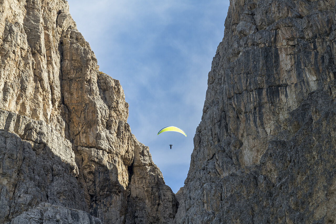 #220670-1 - Paragliding at Sella Pass, Dolomites, South Tyrol, Trentino, Italy