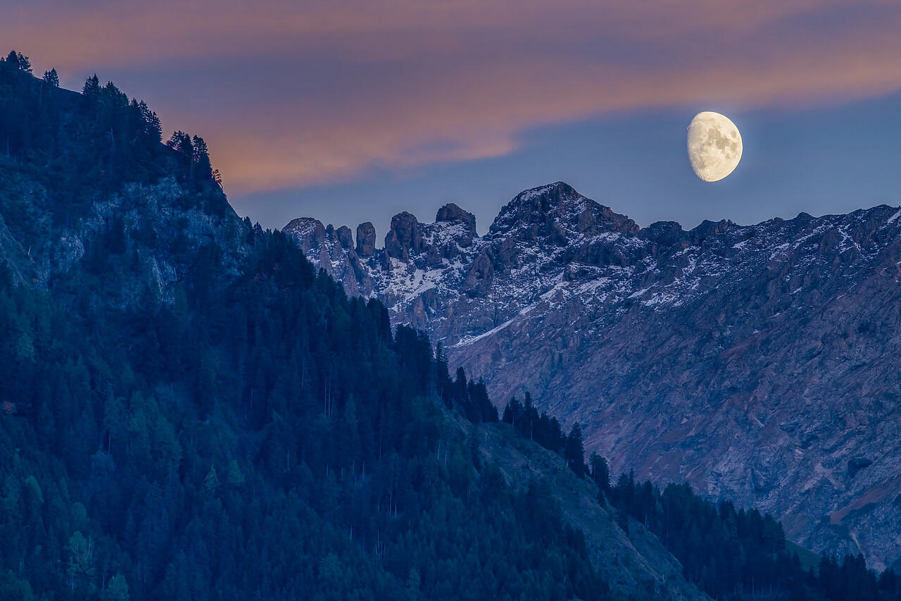 #220672-1 - Moonrise over Schlern, South Tyrol, Dolomites, Italy