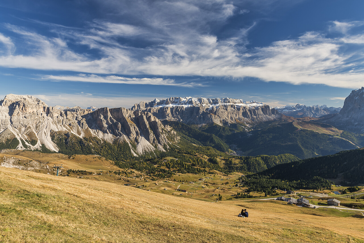 #220679-1 - View of Sella Group and the Town of Selva di Val Gardena, South Tyrol , Dolomites, Italy