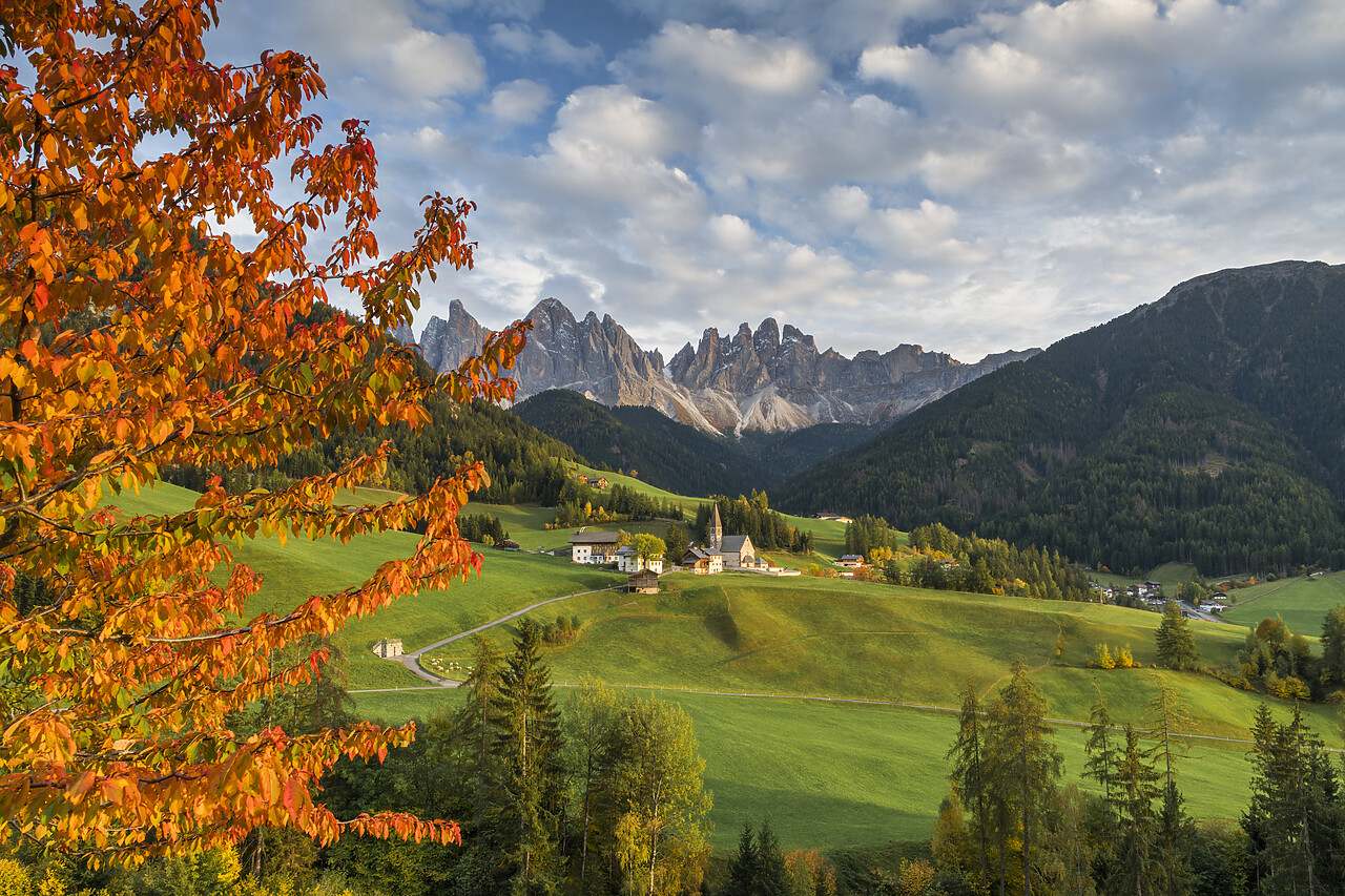 #220689-1 - St. Magdalena in Autumn, Val di Funes, Dolomites, South Tyrol, Italy