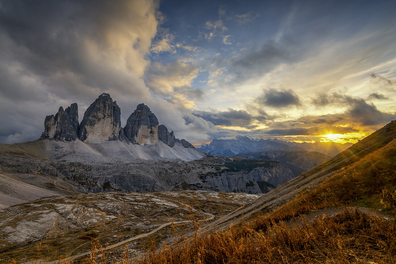 #220700-1 - Tre Cime di Lavaredo at Sunset, Dolomites, South Tyrol, Italy