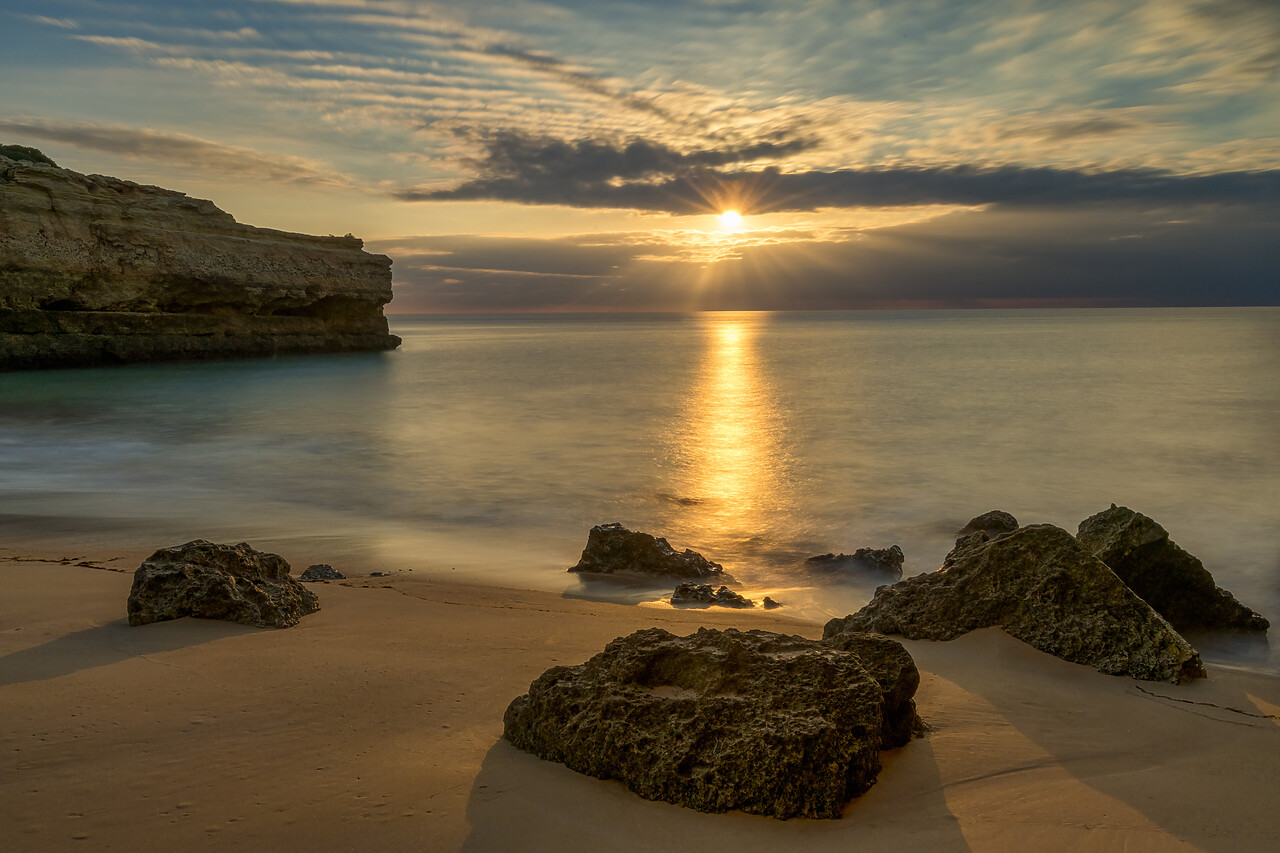 #220782-1 - Sunrise over Praia Da Albandeira, Lagoa, Algarve, Portugal