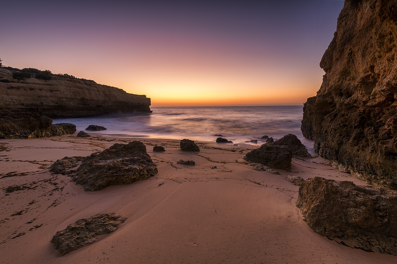 #220791-1 - Sunrise over Praia Da Albandeira, Lagoa, Algarve, Portugal