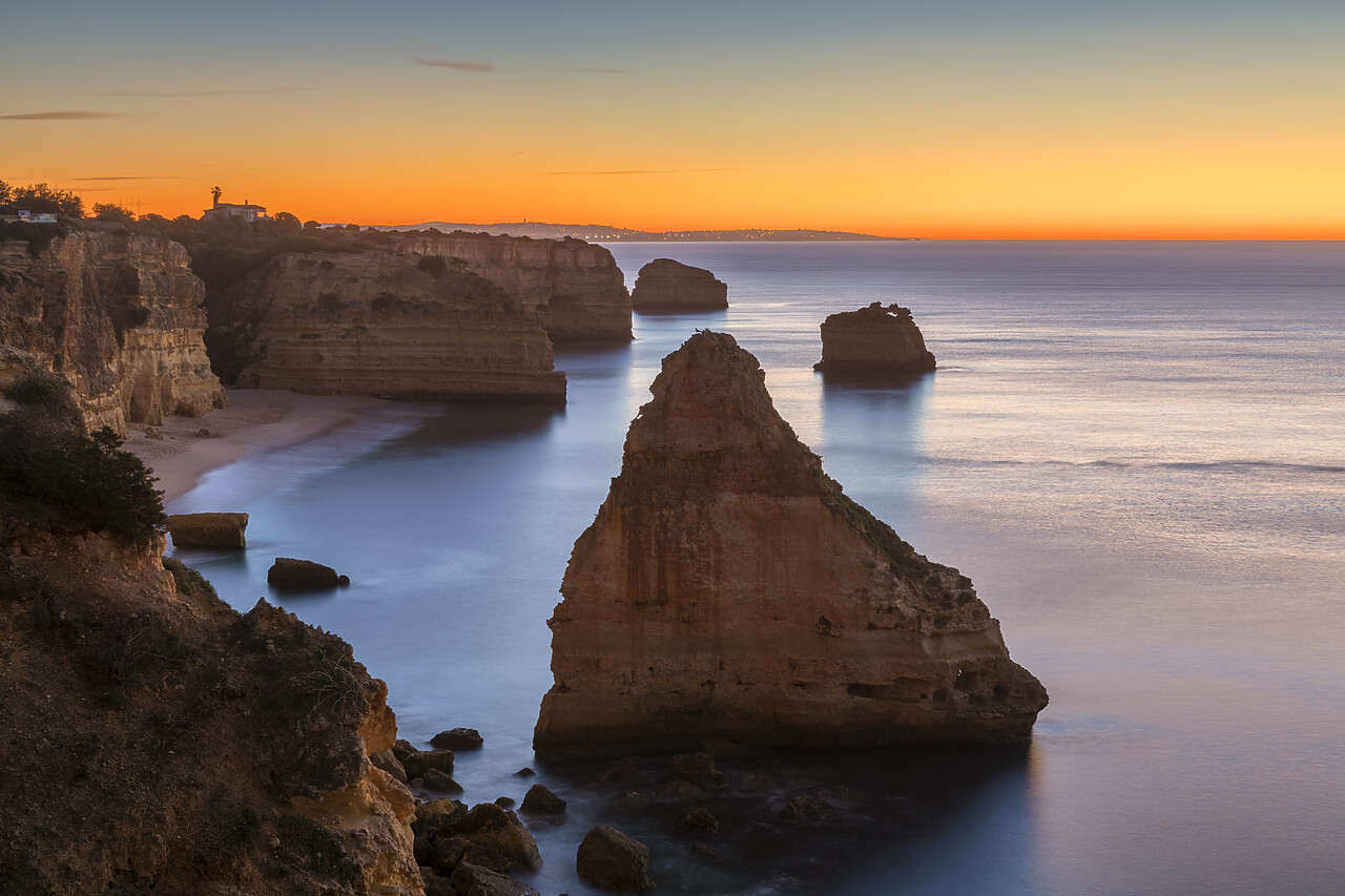 #220815-1 - Sea Stacks at Sunrise, Praia de Marinha, Algarve, Portugal