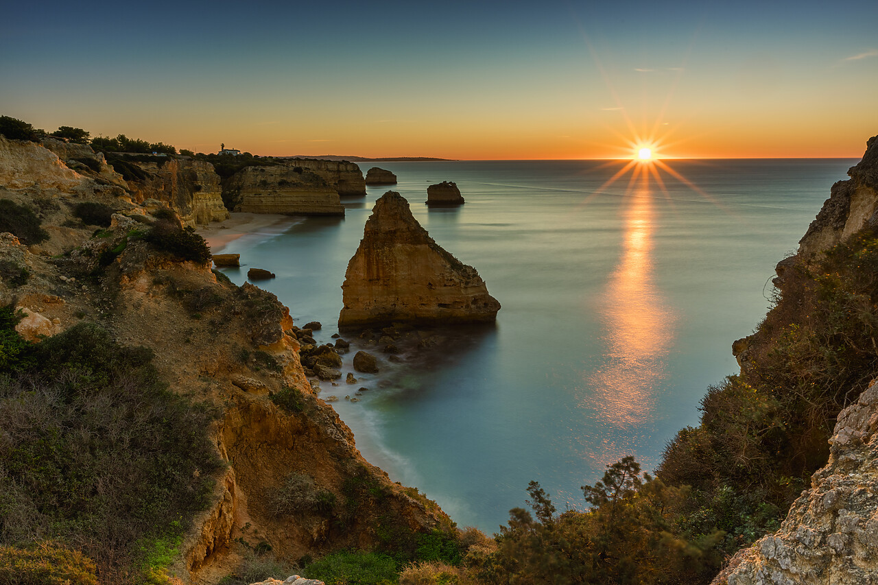 #220816-1 - Sea Stacks at Sunrise, Praia de Marinha, Algarve, Portugal