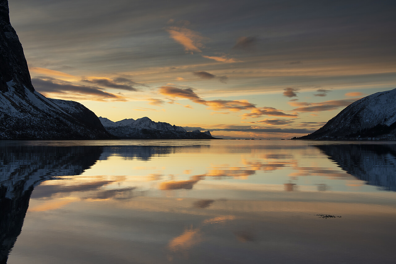 #230008-1 - Bergsbotn Reflections at Sunset, Senja, Norway