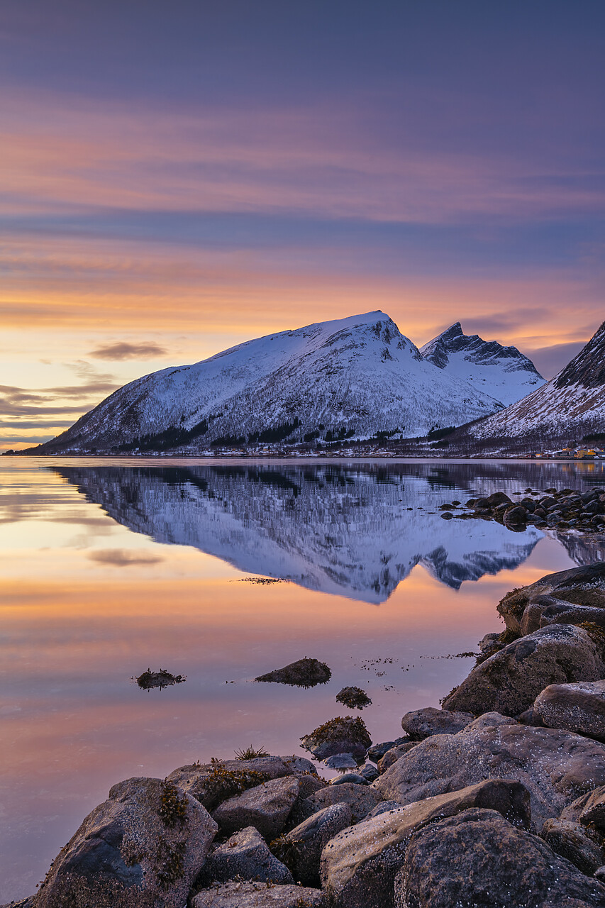 #230011-1 - Bergsbotn Reflections at Sunset, Senja, Norway