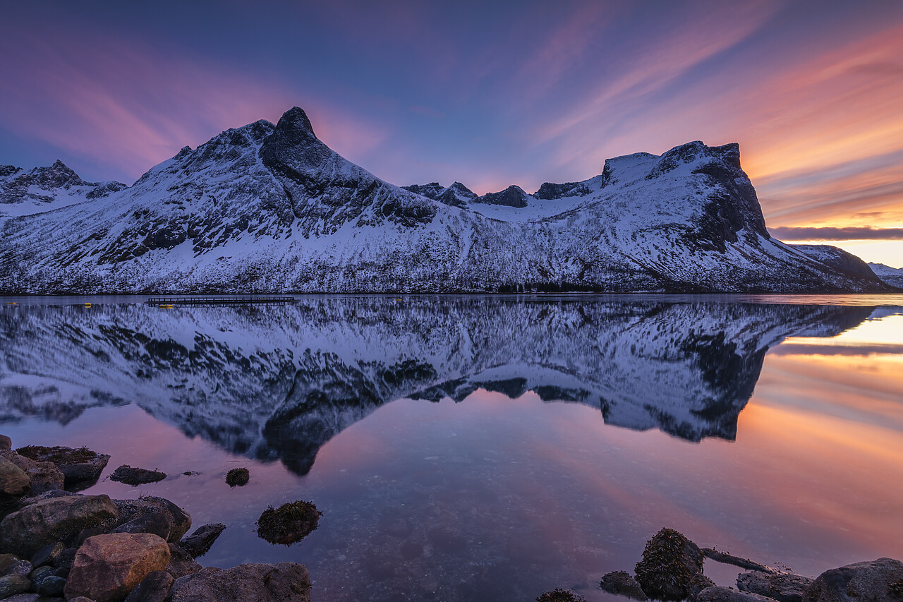 #230012-1 - Bergsbotn Reflections at Sunset, Senja, Norway