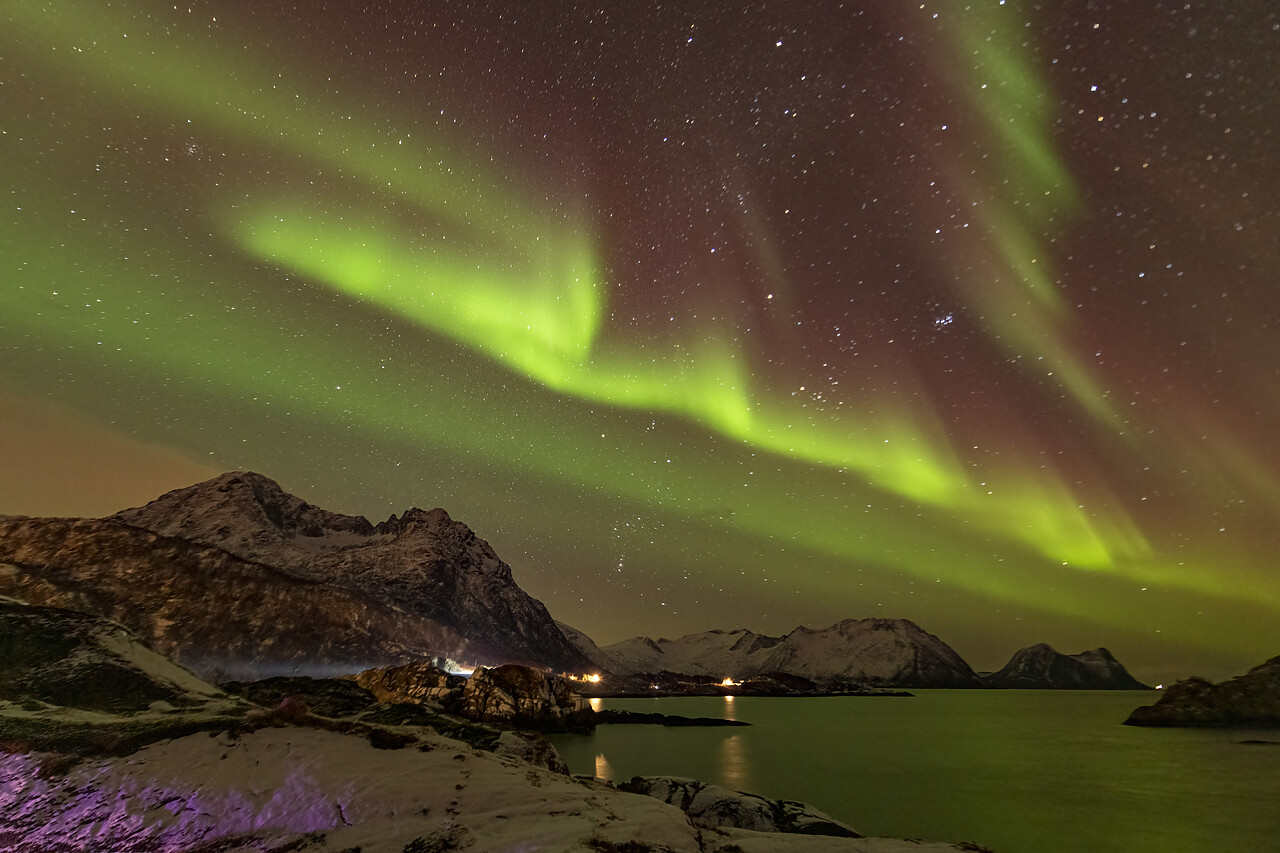 #230017-1 - Aurora over Hamn Coastline, Senja, Norway