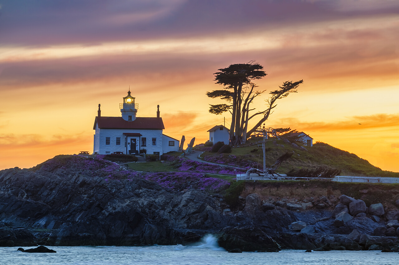 #230160-1 - Battery Point Lighthouse at Sunset, Crescent City, California, USA