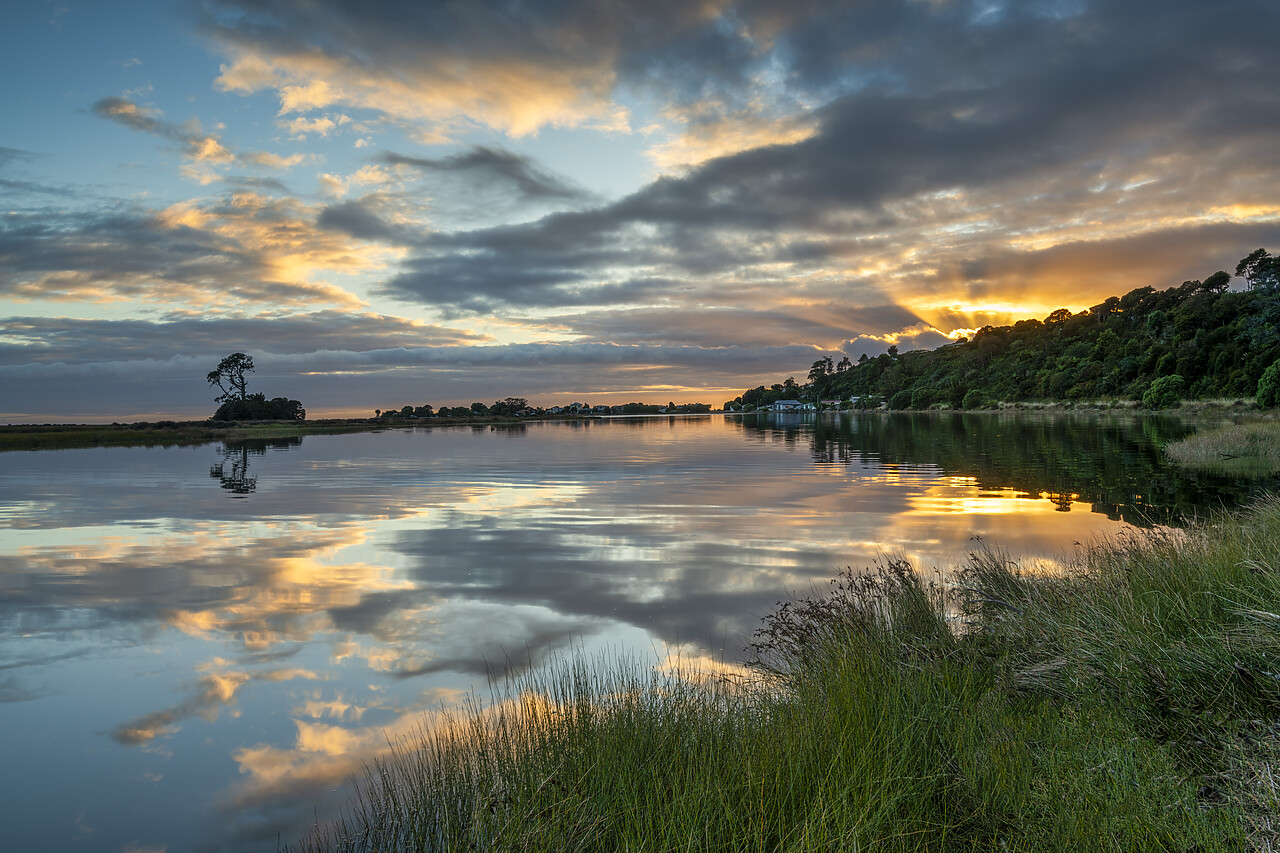 #240079-1 - Aorere River at Sunrise, Collingwood, South Island, New Zealand