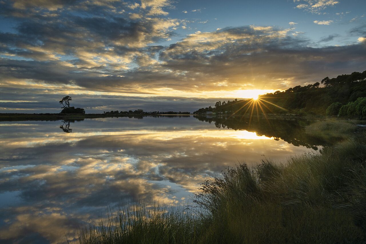 #240080-1 - Aorere River at Sunrise, Collingwood, South Island, New Zealand