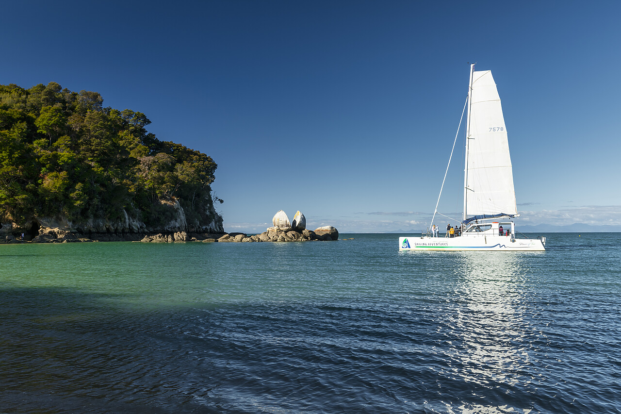 #240084-1 - Catamaran at Split Apple Rock,  Tasman Bay, South Island, New Zealand