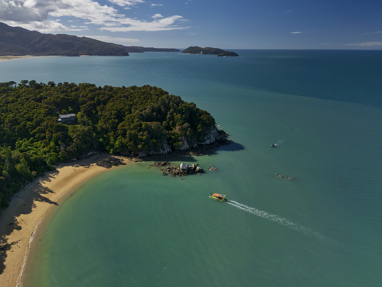 #240085-1 - Aerial View over Towers Bay, near Abel Tasman National Park,  South Island, New Zealand