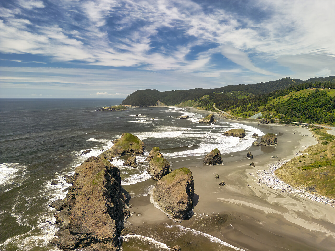 #240296-1 - Sea Stacks along Myers Creek Beach, Oregon, USA