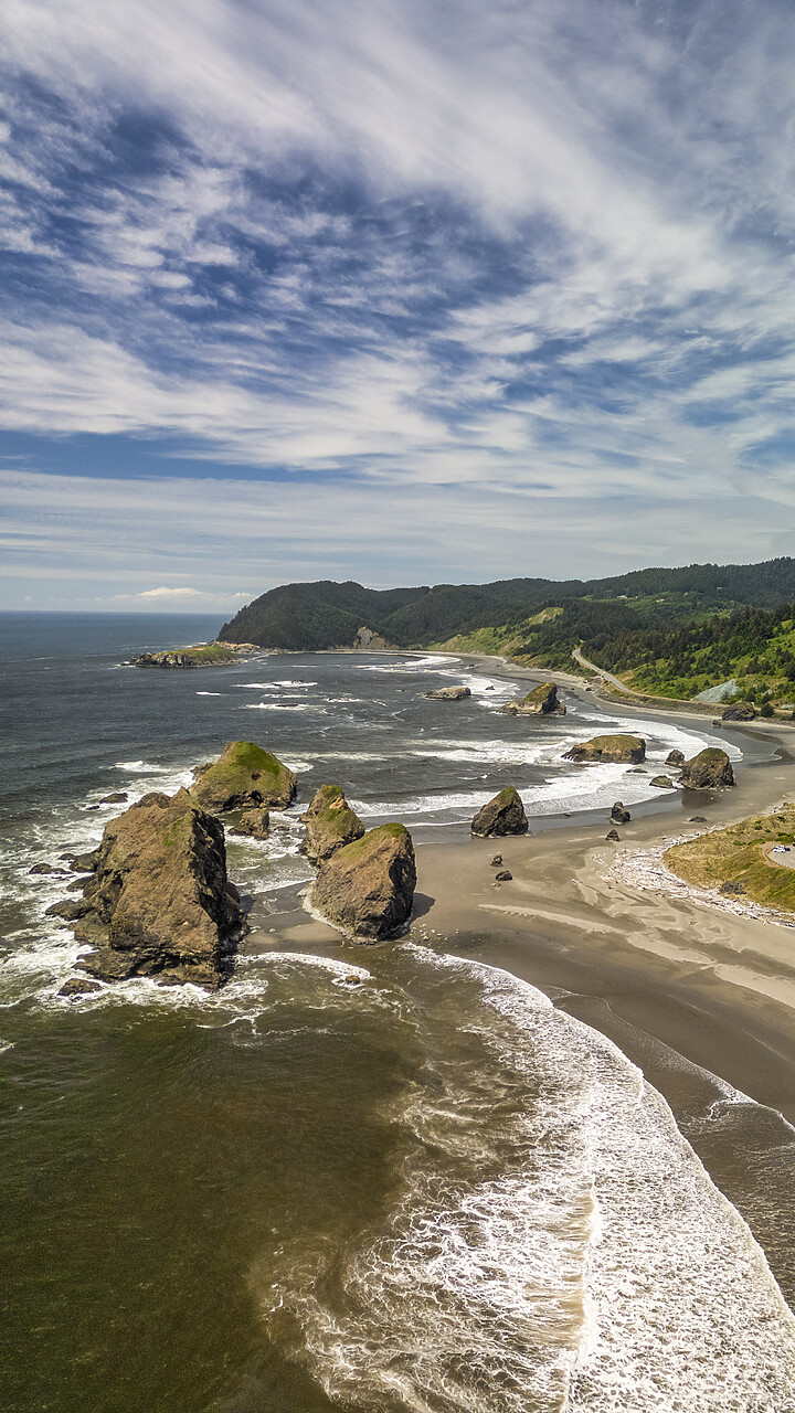 #240296-2 - Sea Stacks along Myers Creek Beach, Oregon, USA