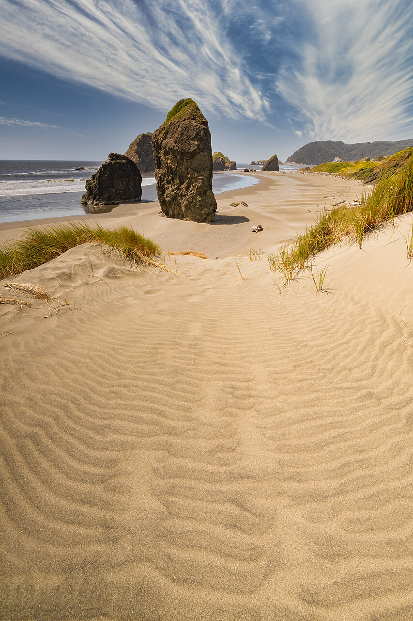 #240302-1 - Sea Stacks along Myers Creek Beach, Oregon, USA