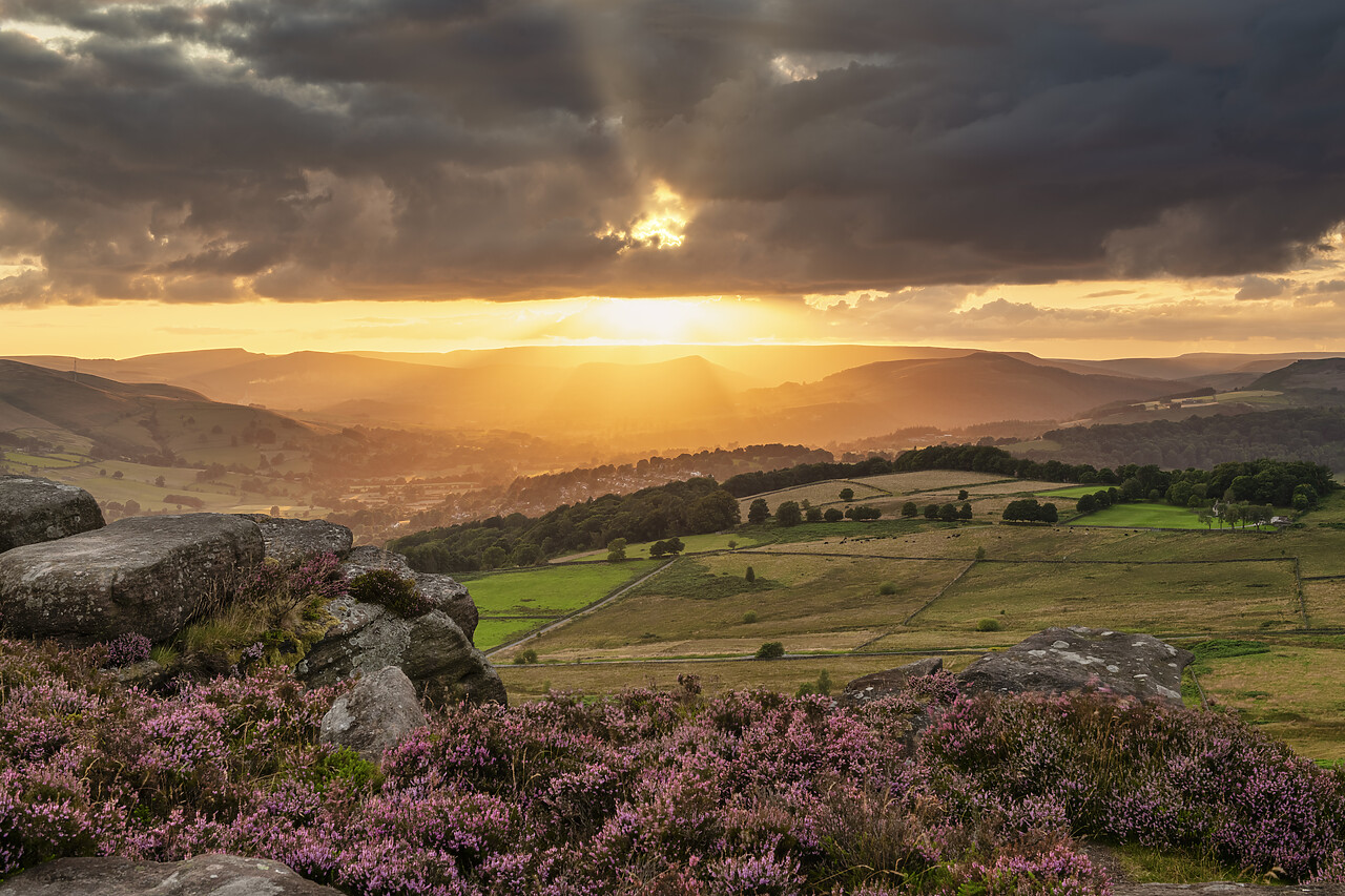 #240326-1 - Millstone Edge at Sunset, Peak District National Park, Derbyshire, England