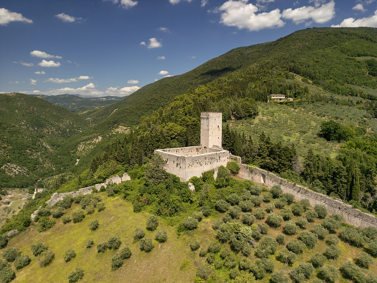 #240353-1 - Aerial View over Rocca Minore, Assisi, Umbria, Italy