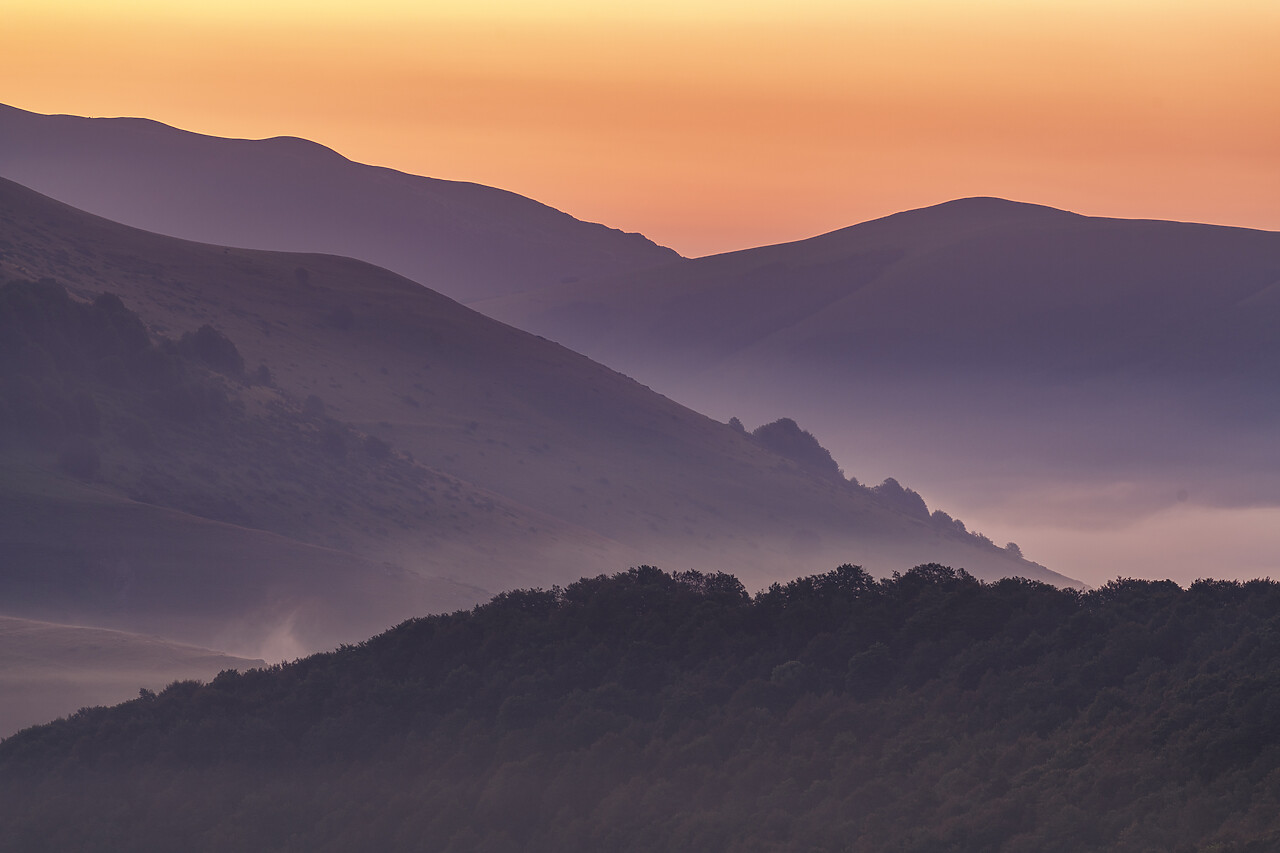 #240387-1 - Dawn Mist in Sibillini Mountains National Park, Umbria, Italy