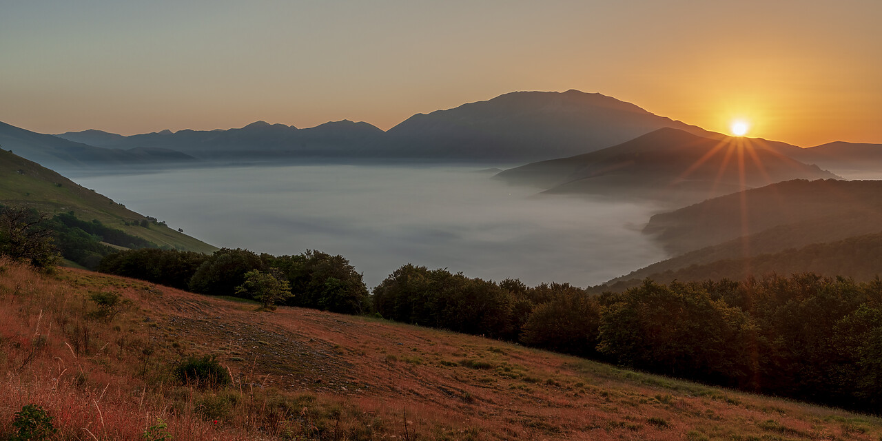 #240389-1 - Dawn Mist in Sibillini Mountains National Park, Umbria, Italy