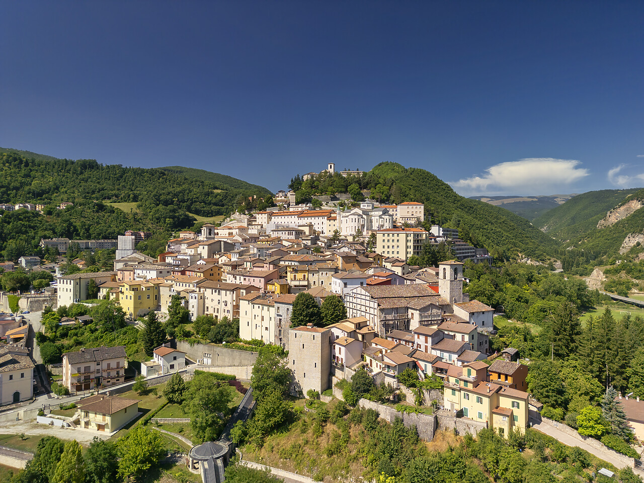 #240398-1 - Aerial View over Cascia, Umbria, Italy