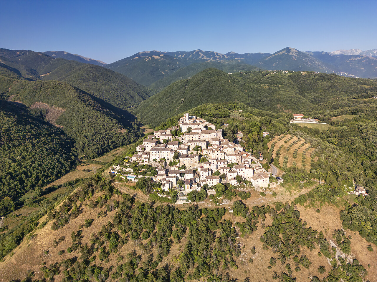 #240399-1 - Aerial View over Labro, Lazio, Italy