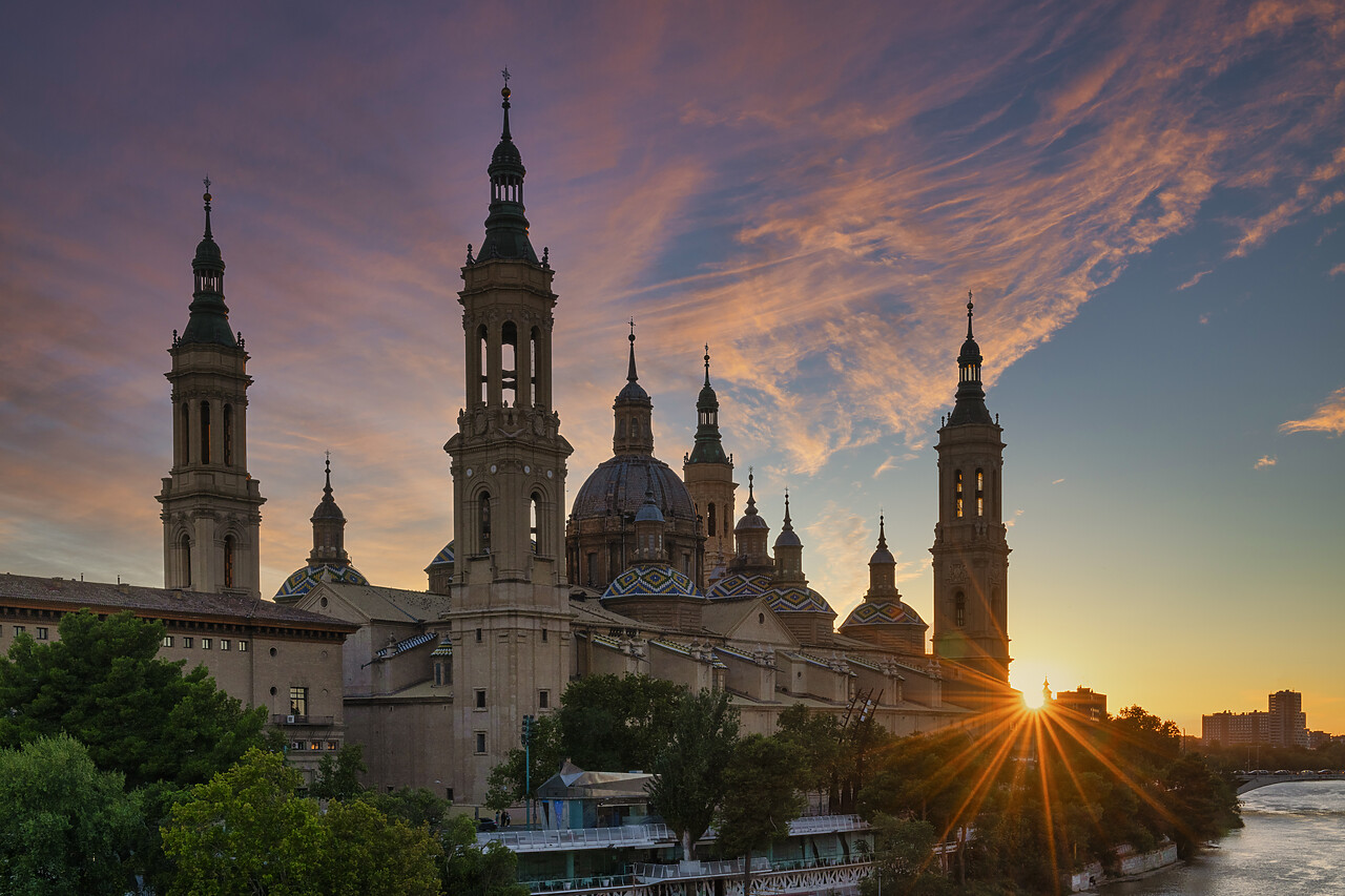 #240515-1 - Cathedral of Our Lady of the Pillar at Sunset, Zaragoza, Aragon, Spain