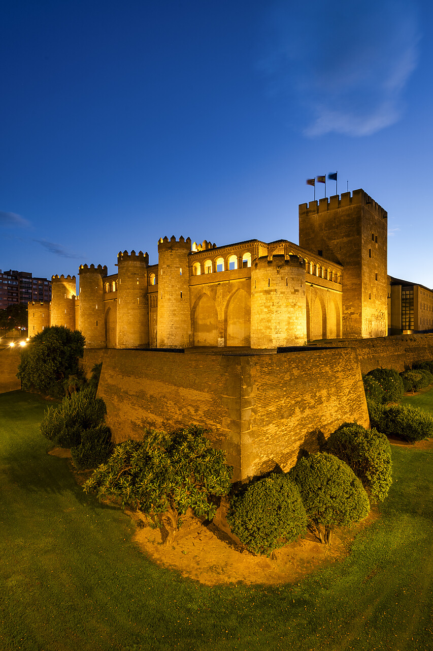 #240532-2 - Aljaferia Palace at Dusk, Zaragoza, Aragon, Spain