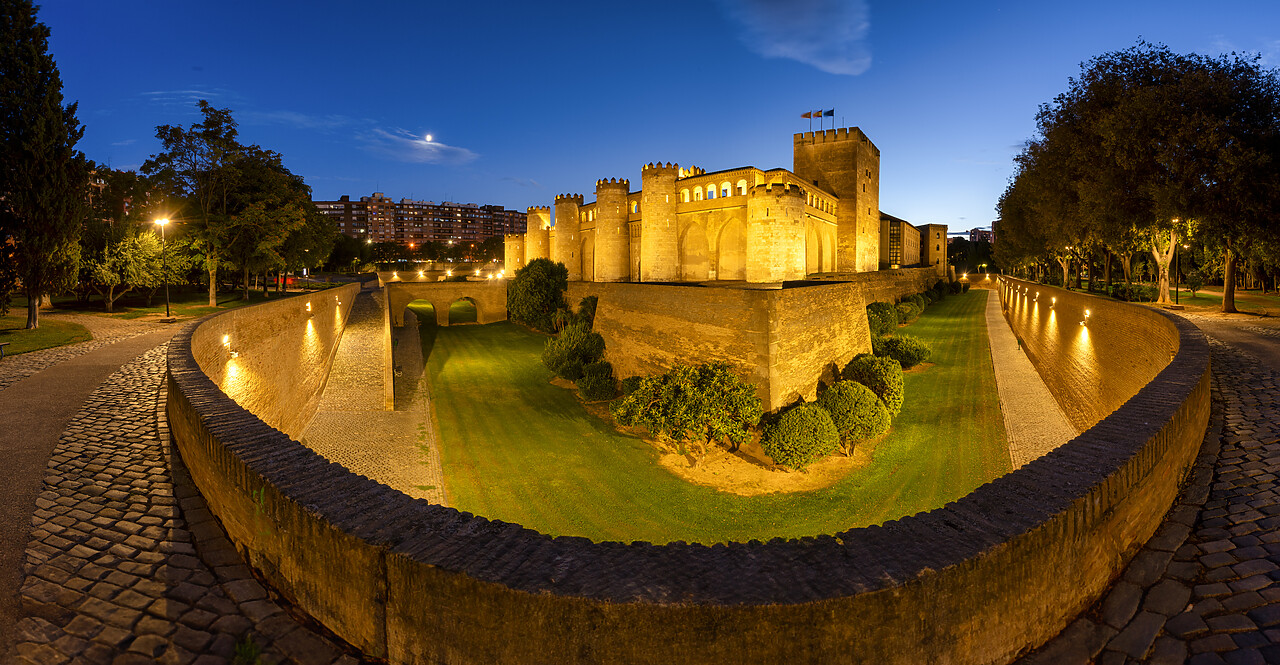 #240533-1 - Aljaferia Palace at Dusk, Zaragoza, Aragon, Spain