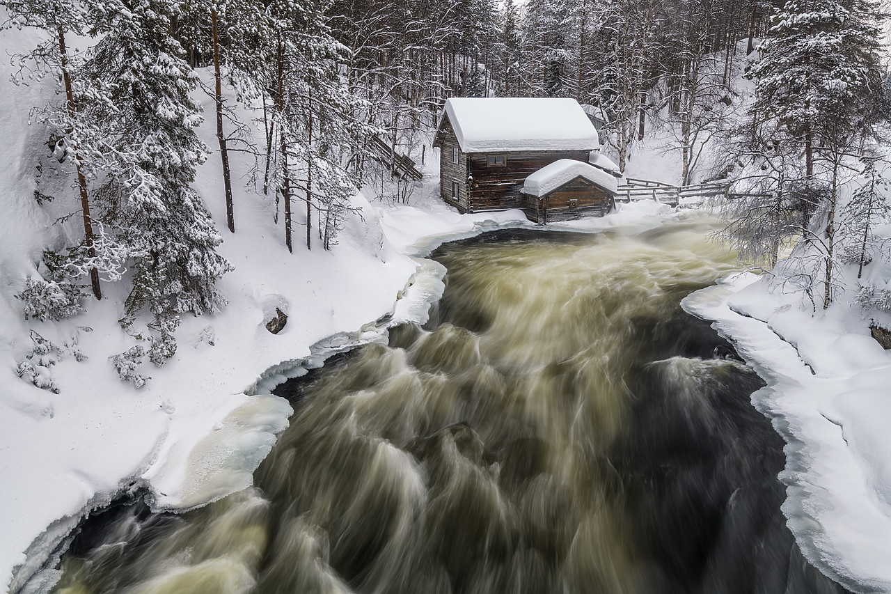 #400069-1 - Myllykoski Mill in Winter, Oulanka National Park, Kuusamo, Finland