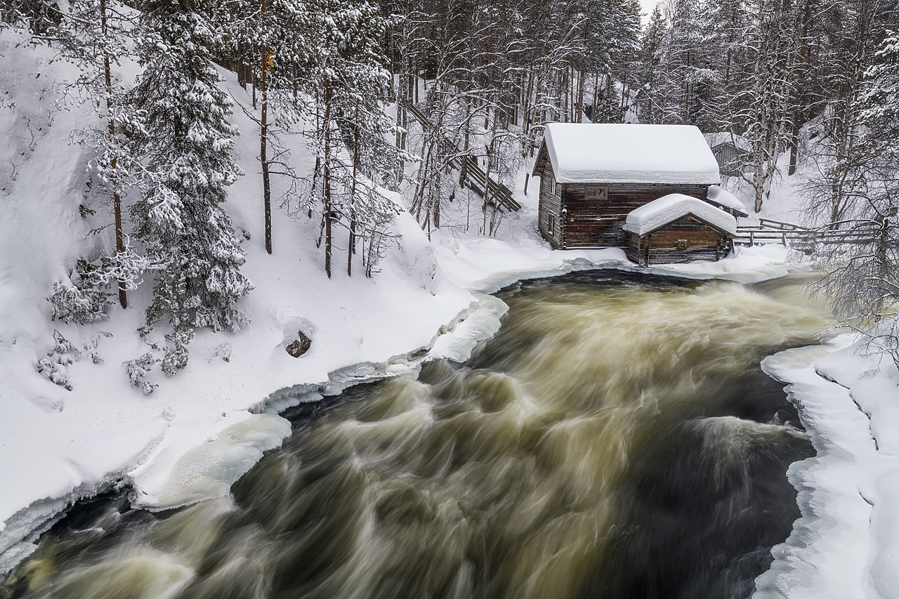 #400069-3 - Myllykoski Mill in Winter, Oulanka National Park, Kuusamo, Finland