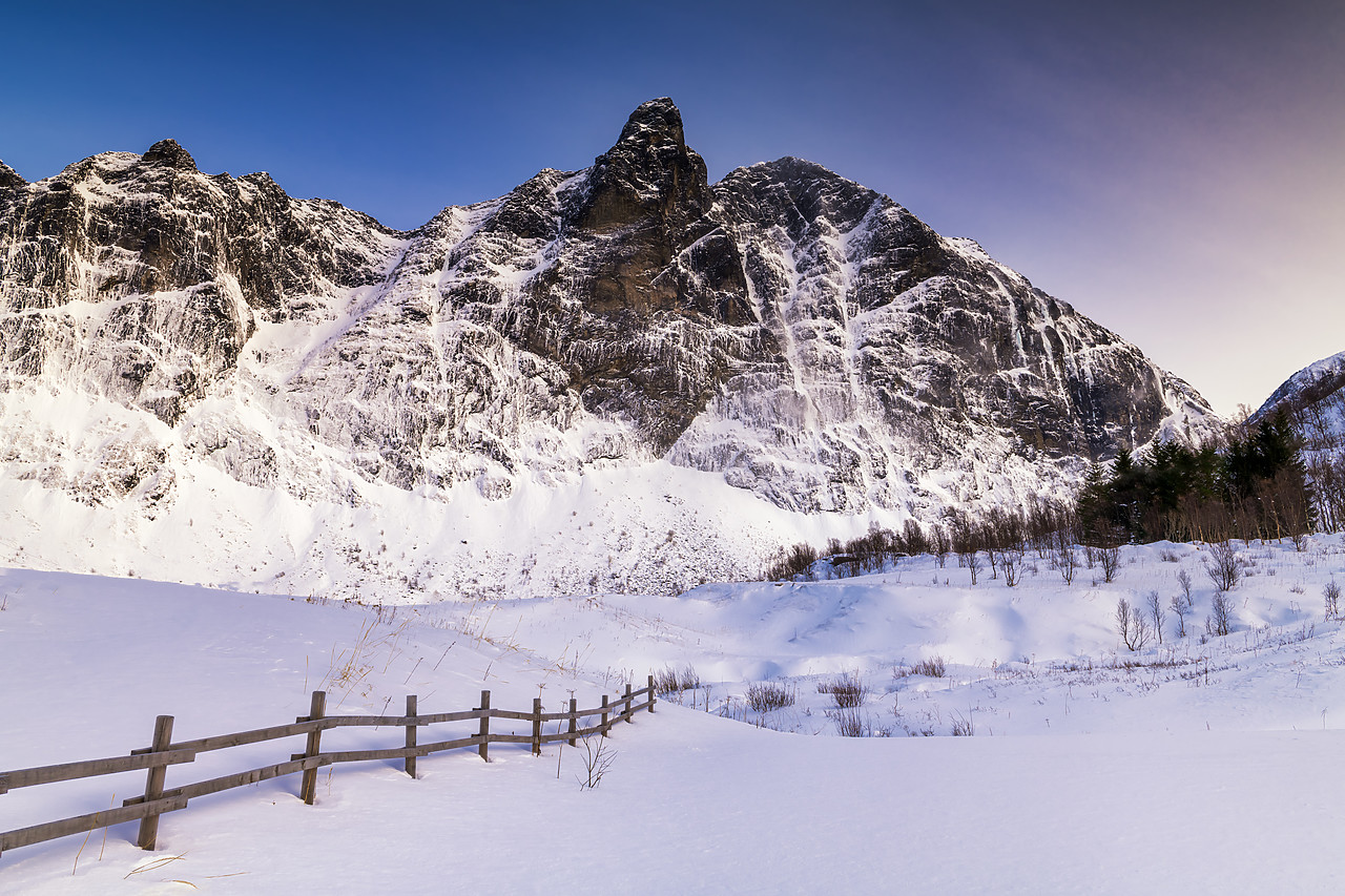 #400083-1 - Fence Leading to Mountain, Senja, Norway