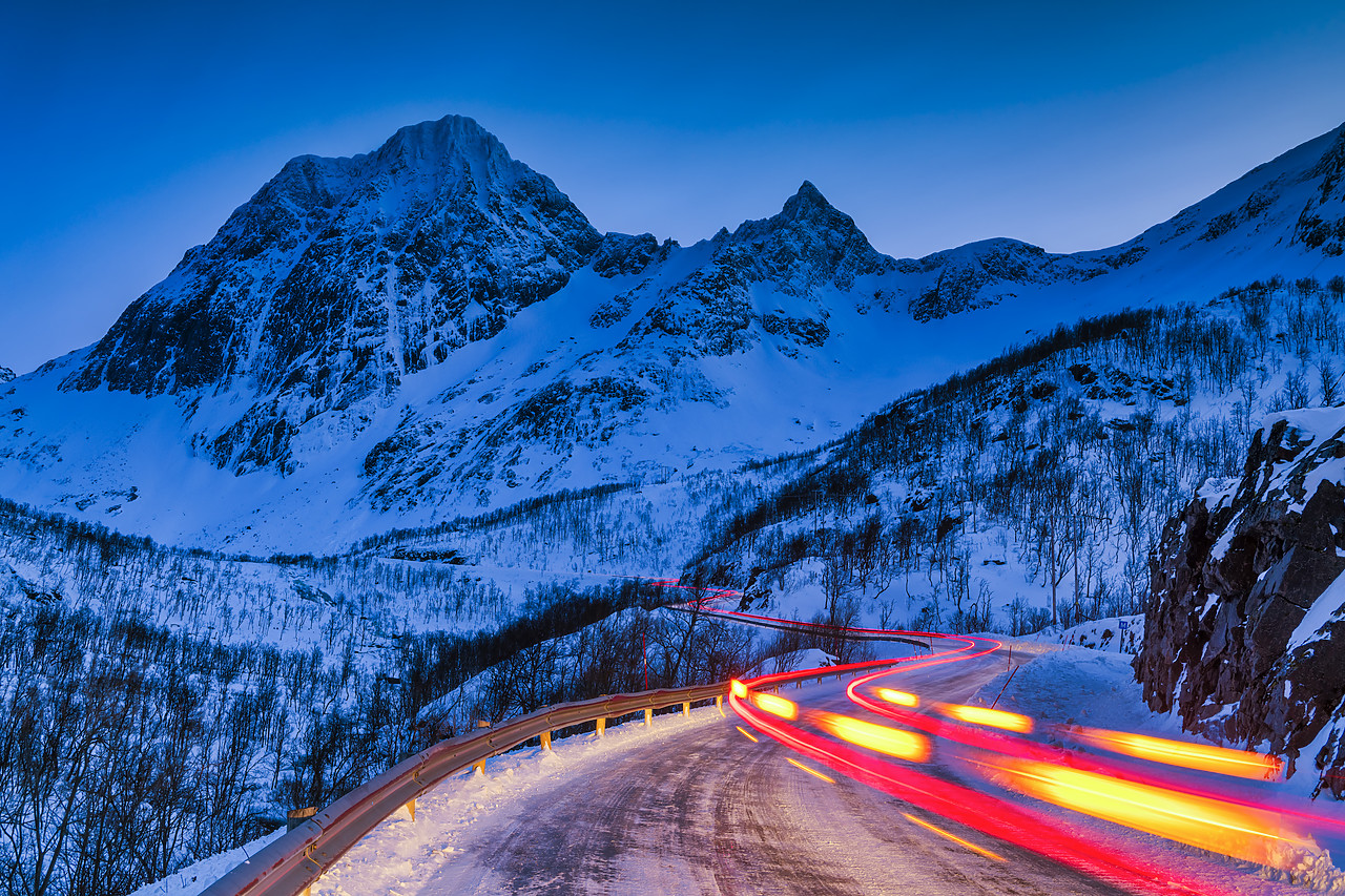 #400092-1 - Light Trails on Mountain Pass, Senja, Norway