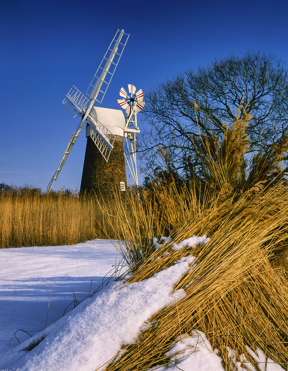 #400141-1 - Turf Fen Mill in Winter, Norfolk Broads National Park, Norfolk, England