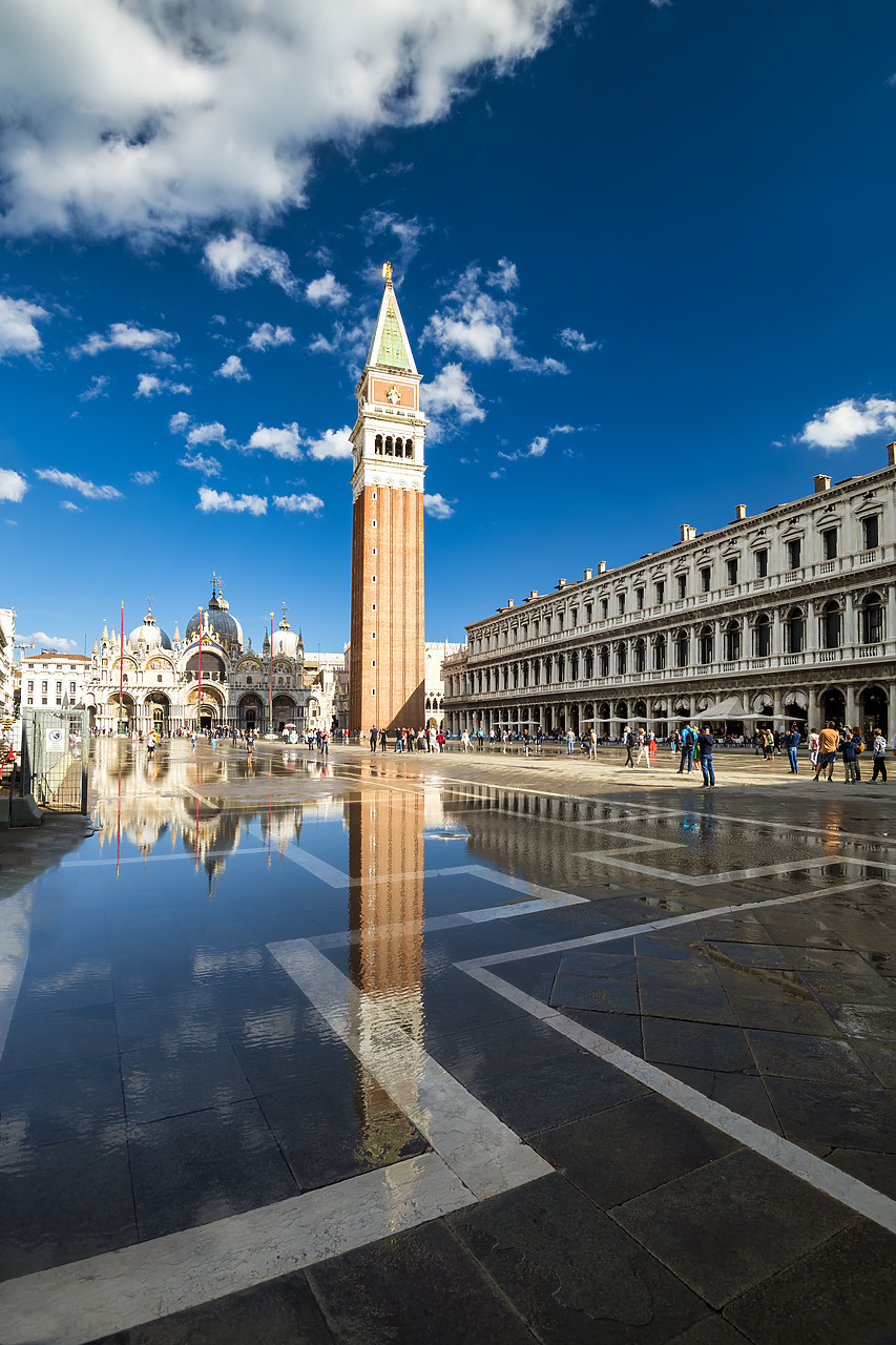 #400304-1 - St. Mark's Campanile Reflecting in Flooded St. Mark's Square, Venice, Italy