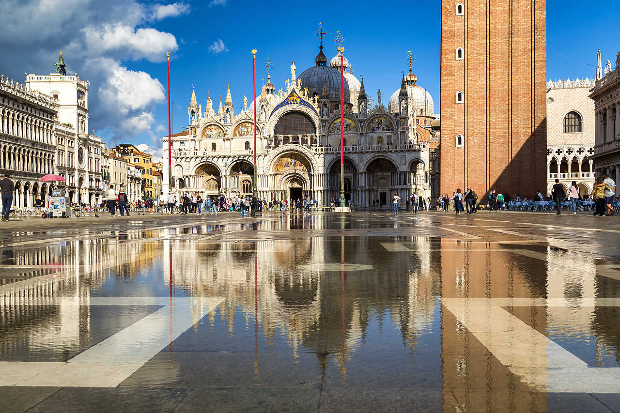 #400305-1 - St. Mark's Basilica Reflecting in Flooded St. Mark's Square, Venice, Italy