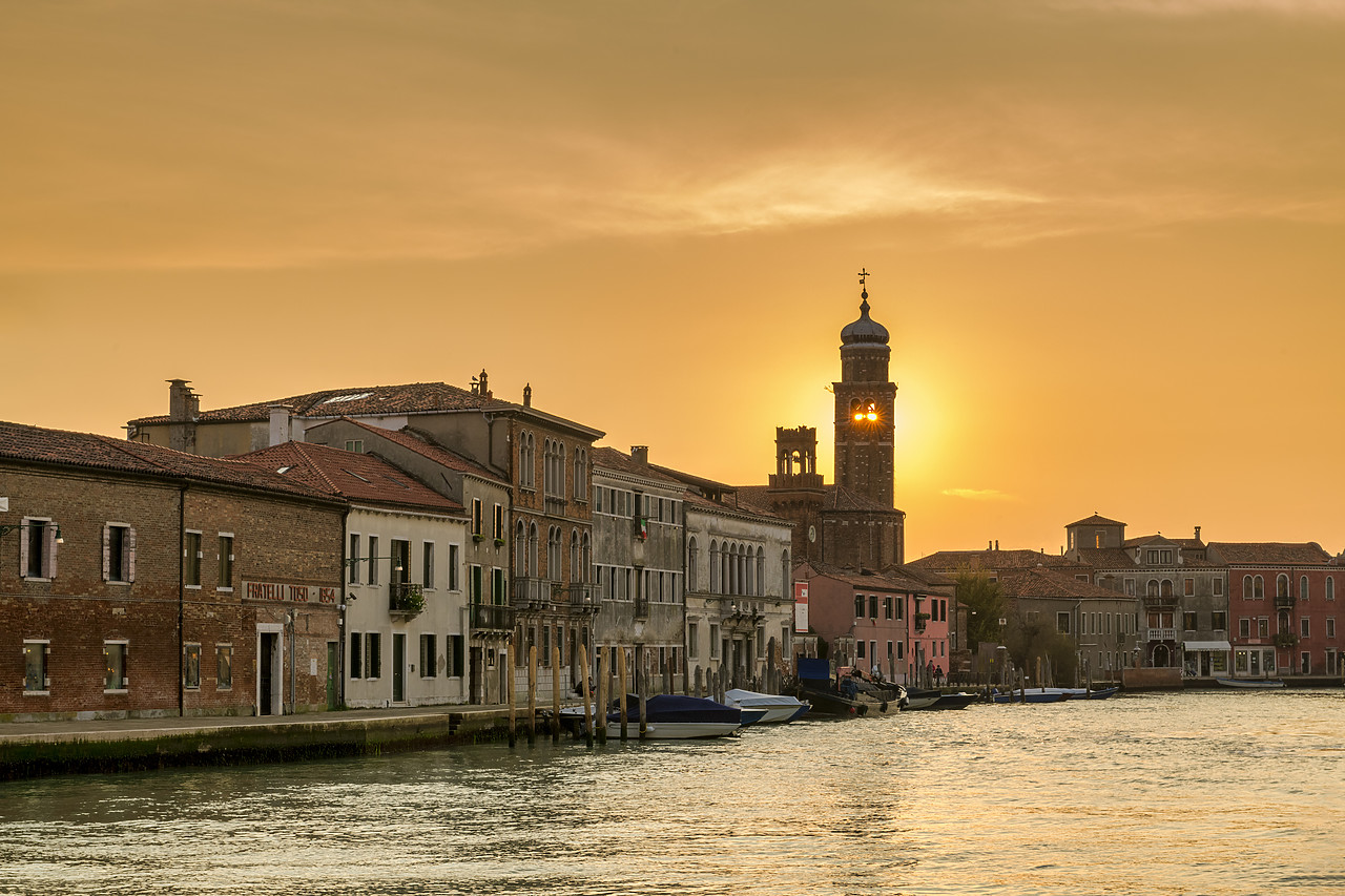 #400315-1 - Sunset Behind San Pietro Martire Church Tower, Murano, Venice Lagoon, Italy