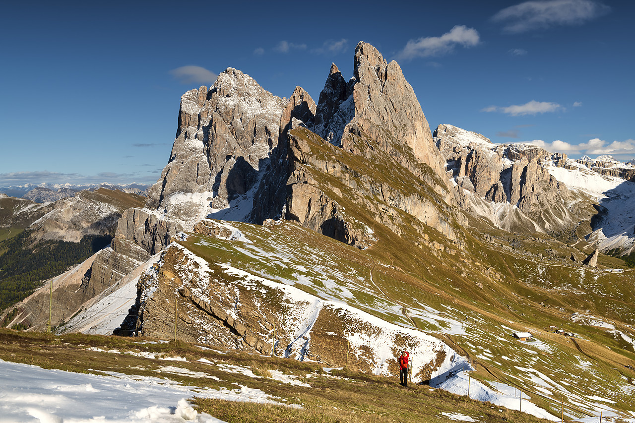 #400347-1 - Person Photographing Seceda, South Tyrol, Dolomites, Italy
