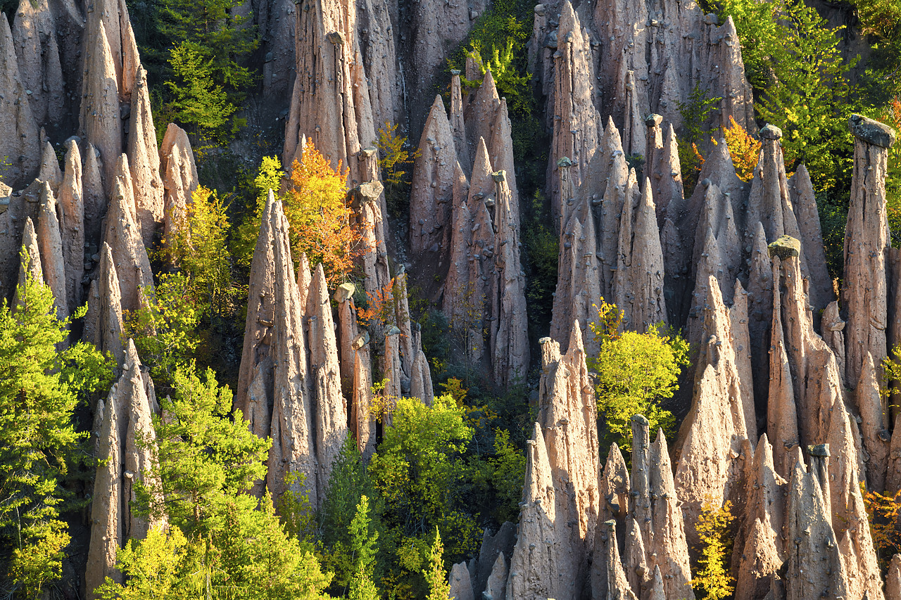 #400355-1 - Earth Pyramids in Autumn, South Tyrol, Dolomites, Italy