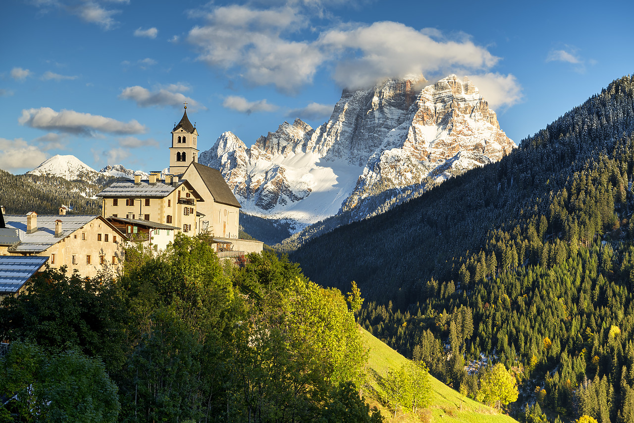 #400376-1 - Church & Mt. Pelmo, Colle Santa Lucia, Dolomites, Italy