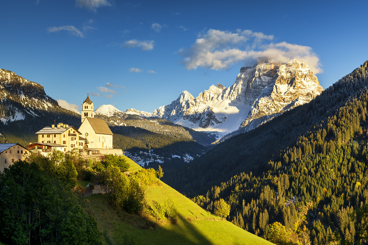 #400377-1 - Church & Mt. Pelmo, Colle Santa Lucia, Dolomites, Italy