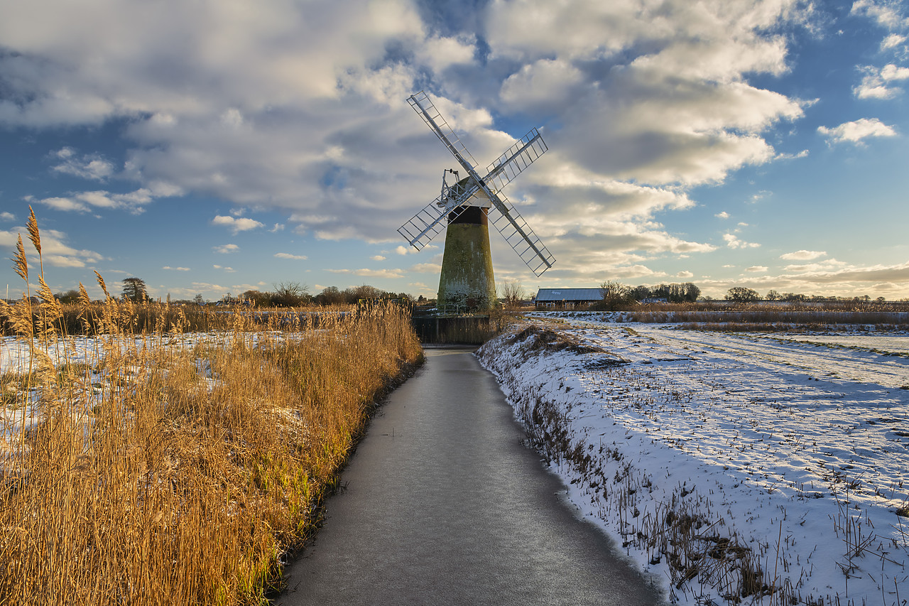 #410022-1 - St. Benet's Mill in Winter, Norfolk Broads National Park, Norfolk, England
