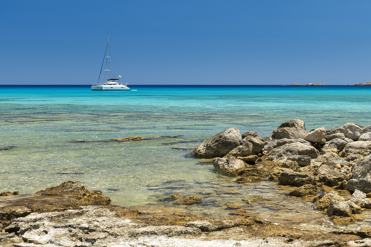 #410277-1 - Catamaran in Crystal Clear Blue Water, Rhodes, Dodecanese Islands, Greece
