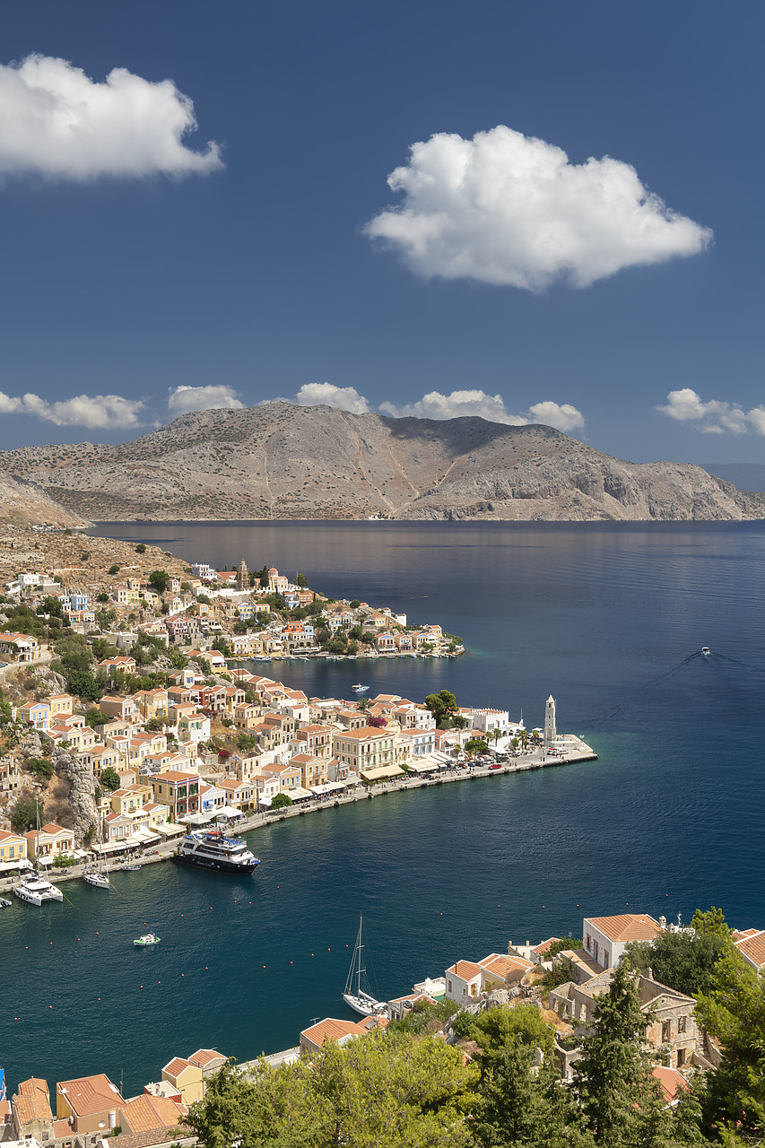 #410314-2 - View over Gialos Harbour,  Symi Island, Dodecanese Islands, Greece