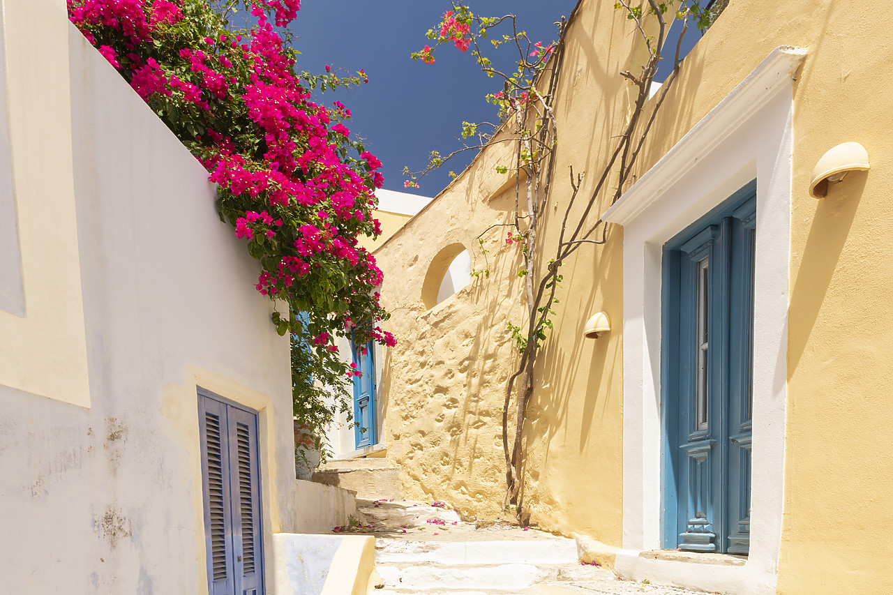 #410315-1 - Colourful Village Street,  Symi Island, Dodecanese Islands, Greece